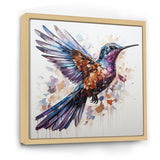 Blue and brown Vibrant hummingbird flight - Blue Hummingbird Wall Art