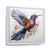 Blue and brown Vibrant hummingbird flight - Blue Hummingbird Wall Art