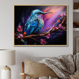 Blue Hummingbird floral twilight Wonder - Hummingbird Home Decor Art