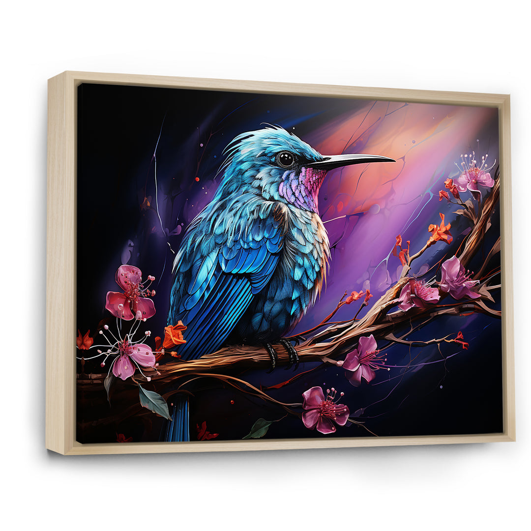 Blue Hummingbird floral twilight Wonder - Hummingbird Home Decor Art