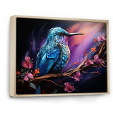 Blue Hummingbird floral twilight Wonder - Hummingbird Home Decor Art