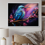 Blue Hummingbird floral twilight Wonder - Hummingbird Home Decor Art