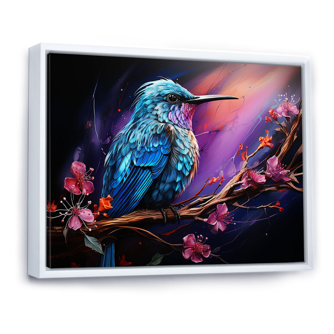 Blue Hummingbird floral twilight Wonder - Hummingbird Home Decor Art