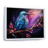 Blue Hummingbird floral twilight Wonder - Hummingbird Home Decor Art