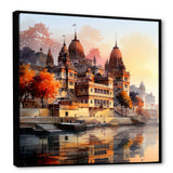 Indian Art Ganges at Dawn 1 - People Canvas Wall Art