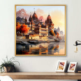 Indian Art Ganges at Dawn 1 - People Canvas Wall Art