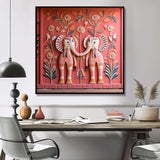 Indian Art Jaipur Elephants 1 - People Canvas Wall Art