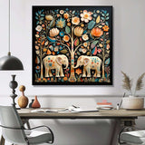 Indian Art Jaipur Elephants 4 - People Canvas Wall Art