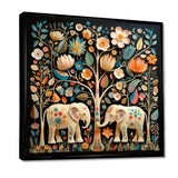 Indian Art Jaipur Elephants 4 - People Canvas Wall Art