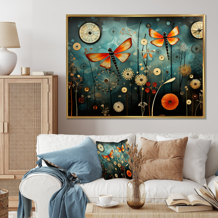 Dragonflies in the meadow - Insects &amp; Bugs Bedroom Wall Art