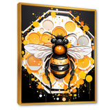 Yellow and black Honey bee - Insects & Bugs Canvas Wall Art