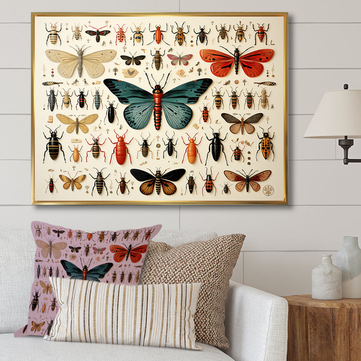 Orange and blue Insects and Bugs - Blue Insects &amp; Bugs Wall Art