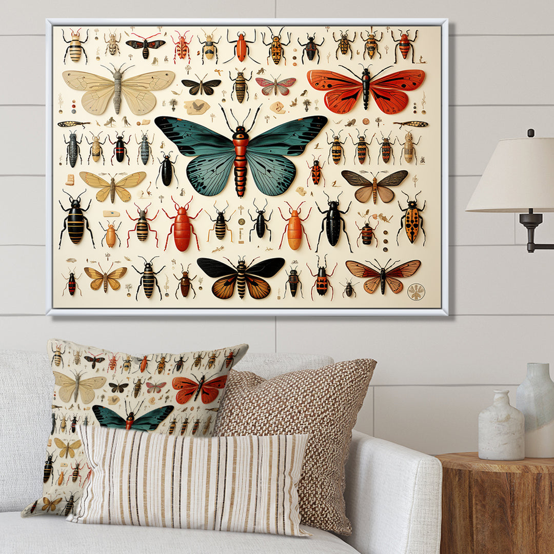 Orange and blue Insects and Bugs - Blue Insects &amp; Bugs Wall Art