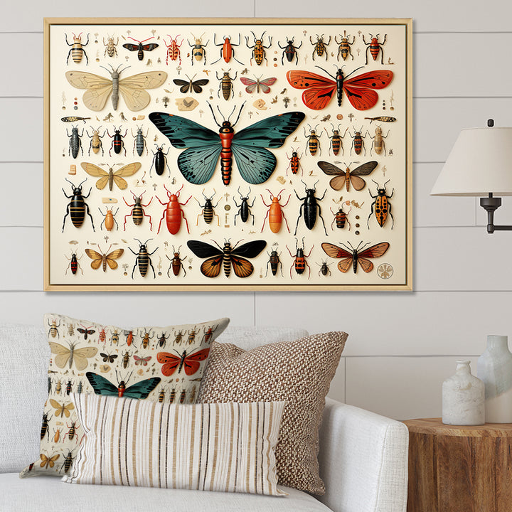 Orange and blue Insects and Bugs - Blue Insects &amp; Bugs Wall Art