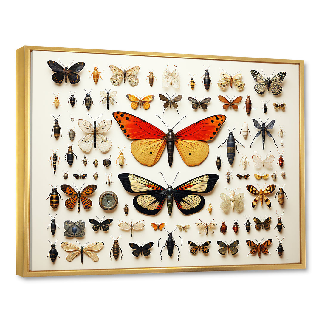 Yellow and orange Insects and Bugs - Insects &amp; Bugs Large Canvas Wall Art