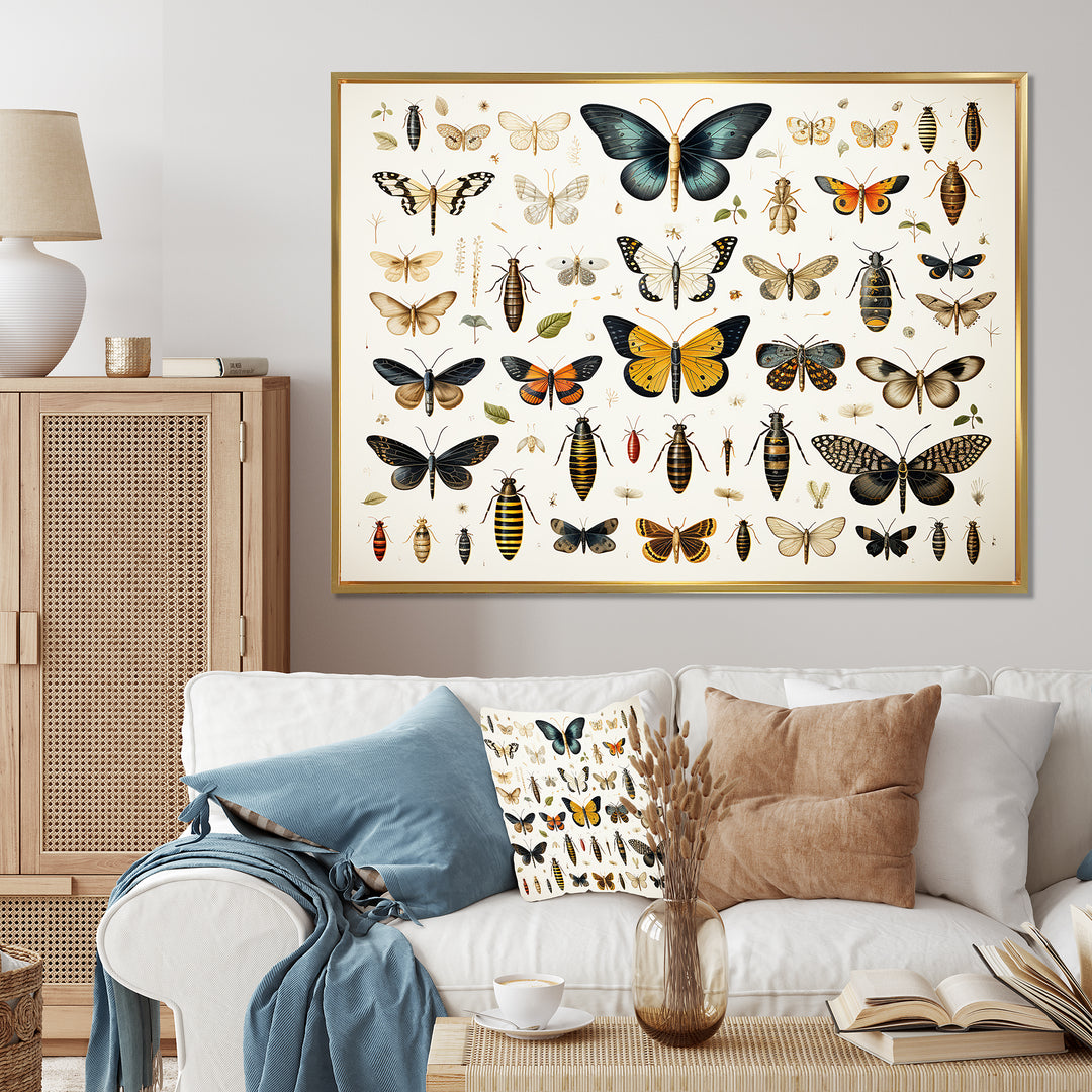Blue and yellow Insects and Bugs - Insects &amp; Bugs Home Decor Art