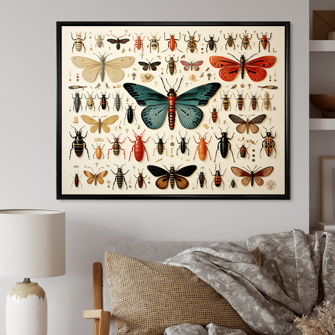 Blue and orange Insects and Bugs - Insects &amp; Bugs Living Room Wall Art