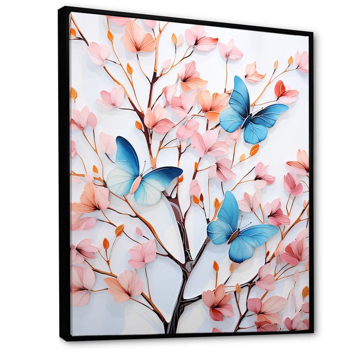 Charming spring Butterflies in pink and blue - Insects &amp; Bugs Wall Art Prints