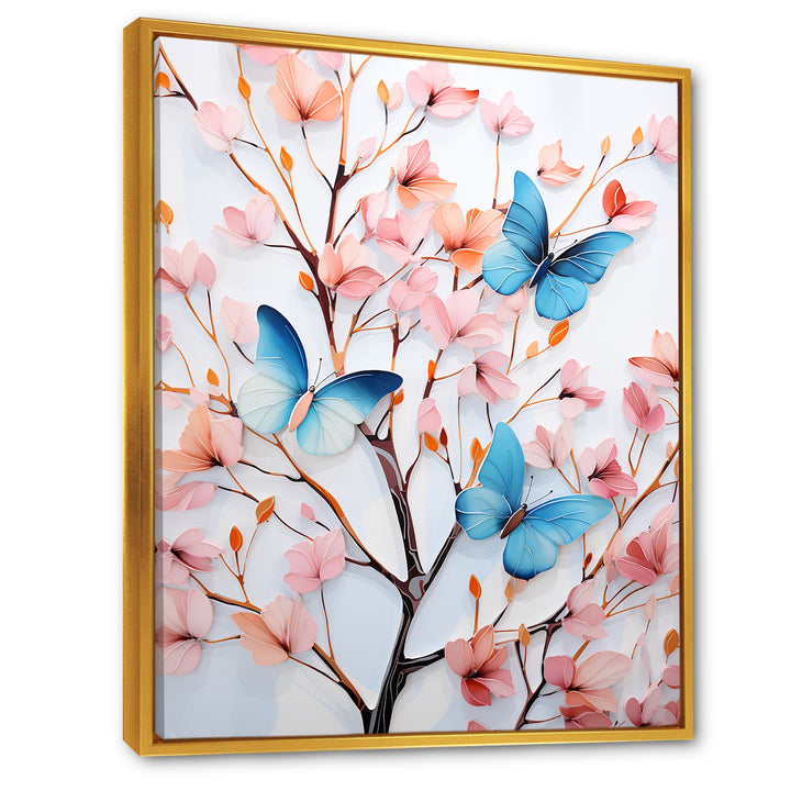 Charming spring Butterflies in pink and blue - Insects &amp; Bugs Wall Art Prints
