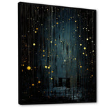 Black and yellow Japanese starry night stars - Landscapes Canvas Wall Art