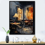 Yellow and grey Jazz cafe melody 1 - Music Canvas Wall Art