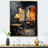 Yellow and grey Jazz cafe melody 1 - Music Canvas Wall Art