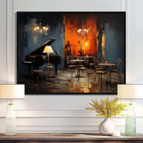 Vintage pinao sonata in jazz cafe II - Music Canvas Wall Art