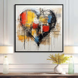 Pop Art heart abstract collages - Abstract Canvas Wall Art