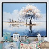 Minimalism lakefront cottage oasis 2 - Landscapes Canvas Wall Art