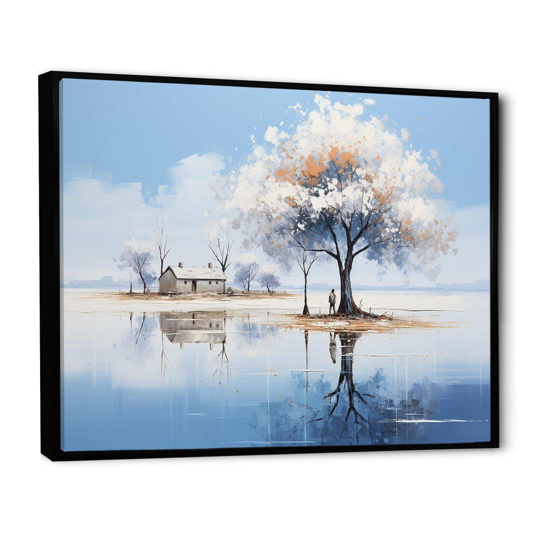 Minimalism lakefront cottage oasis 2 - Landscapes Canvas Wall Art