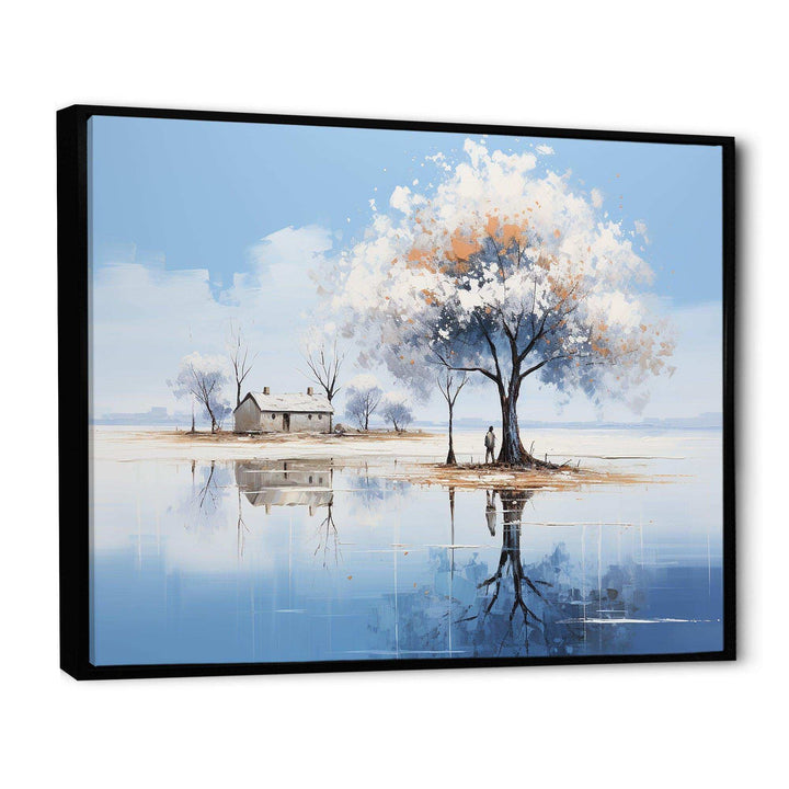 Minimalism lakefront cottage oasis 2 - Landscapes Canvas Wall Art