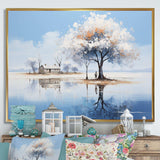 Minimalism lakefront cottage oasis 2 - Landscapes Canvas Wall Art