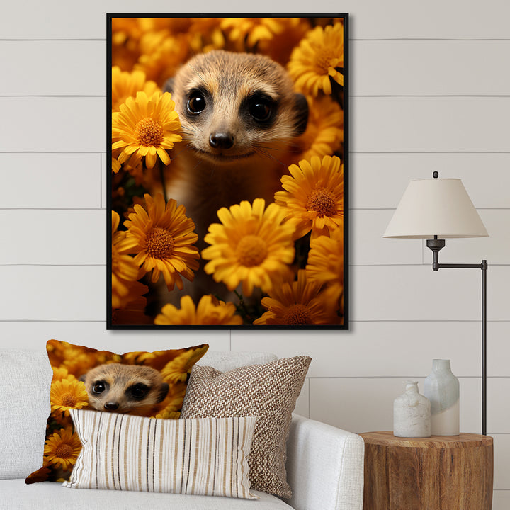 Yellow floral Meerkat - Meercat Wall Decor