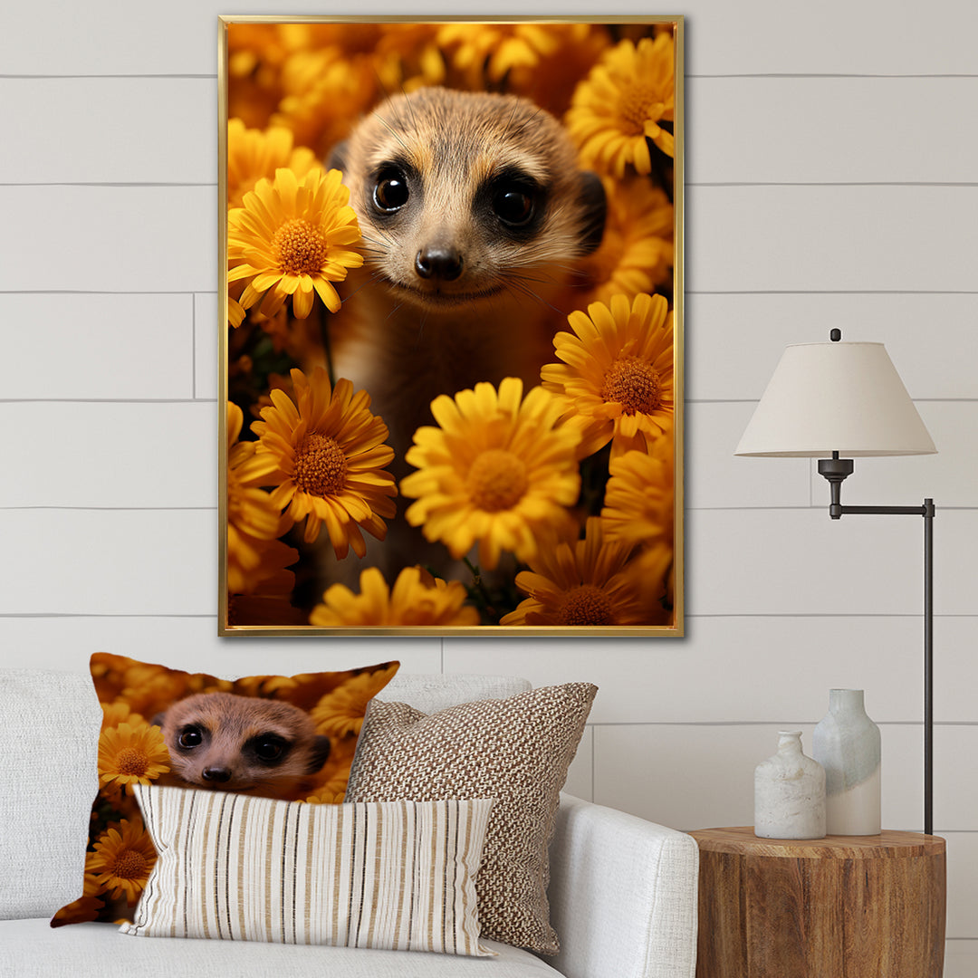 Yellow floral Meerkat - Meercat Wall Decor