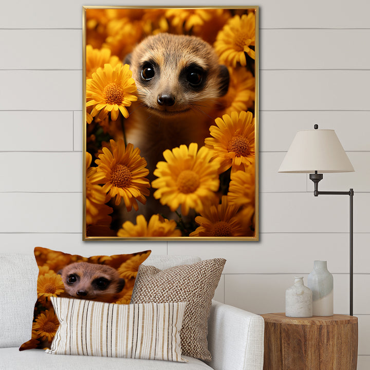 Yellow floral Meerkat - Meercat Wall Decor