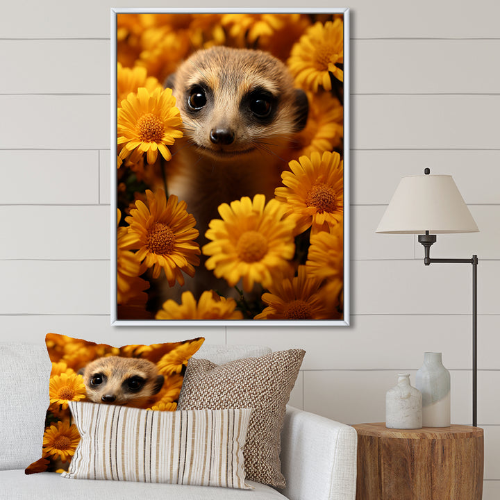 Yellow floral Meerkat - Meercat Wall Decor