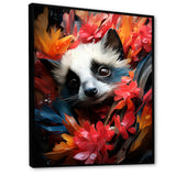 Pink and white floral Meerkat portrait - Meercat Wall Decor