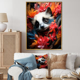 Pink and white floral Meerkat portrait - Meercat Wall Decor