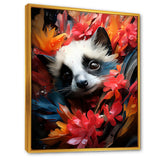 Pink and white floral Meerkat portrait - Meercat Wall Decor