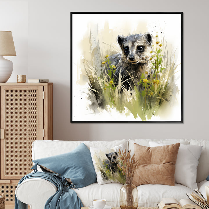 Grey meadow Meerkat - Gray Meercat Wall Art