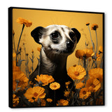 Meerkat Yellow floral meadows - Yellow Meercat Wall Art