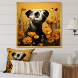 Meerkat Yellow floral meadows - Yellow Meercat Wall Art