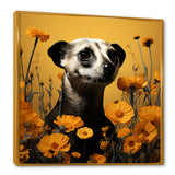 Meerkat Yellow floral meadows - Yellow Meercat Wall Art