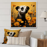 Meerkat Yellow floral meadows - Yellow Meercat Wall Art