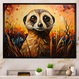 Yellow Meerkat floral meadows - Meercat Framed Canvas Art