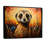 Yellow Meerkat floral meadows - Meercat Framed Canvas Art