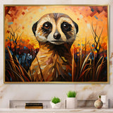 Yellow Meerkat floral meadows - Meercat Framed Canvas Art