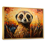 Yellow Meerkat floral meadows - Meercat Framed Canvas Art