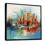 Milan cityscape in orange blue - Cityscapes Canvas Wall Art