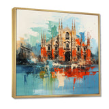 Milan cityscape in orange blue - Cityscapes Canvas Wall Art